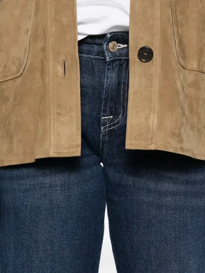 7 For All Mankind Straight Jeans In Blue