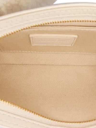 Pre-owned Jacquemus 2023-2025 Leather Shearling Trimmed Le Bisou Doux Shoulder Bag In Brown