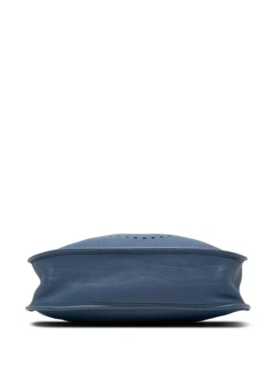 Pre-owned Hermes 2007 Clemence Evelyne I Pm Crossbody Bag In Blue