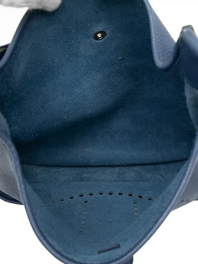 Pre-owned Hermes 2007 Clemence Evelyne I Pm Crossbody Bag In Blue