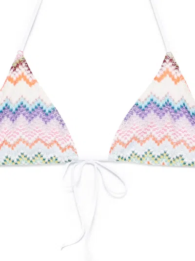 Missoni Chevron-pattern Tie Bikini In White