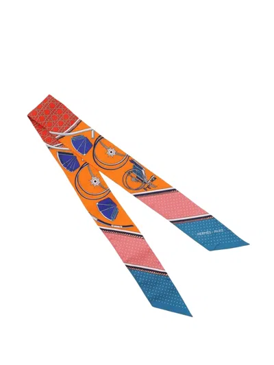 Pre-owned Hermes 2017 Les Voitures A Transformation Silk Twilly Scarf Scarves In Multi