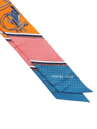 Pre-owned Hermes 2017 Les Voitures A Transformation Silk Twilly Scarf Scarves In Multi