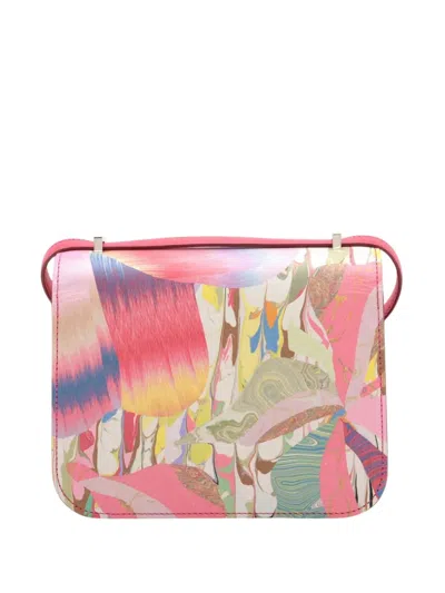 Pre-owned Hermes 2021 Limited Edition Mini Swift And Marble Silk Constance Iii 18 Crossbody Bag In Multi