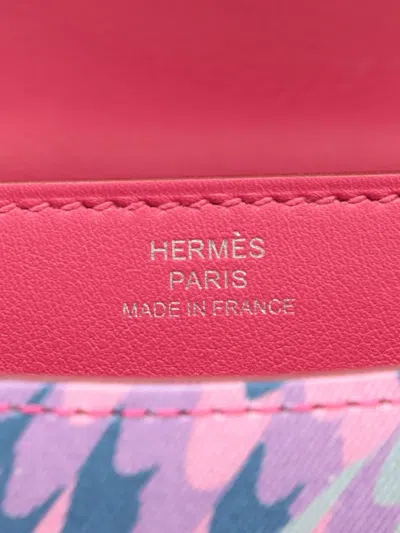 Pre-owned Hermes 2021 Limited Edition Mini Swift And Marble Silk Constance Iii 18 Crossbody Bag In Multi