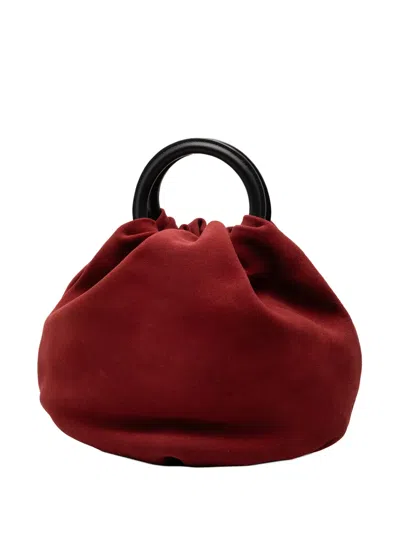 Pre-owned Loewe 2014 Suede Bounce Bag Satchel In Red