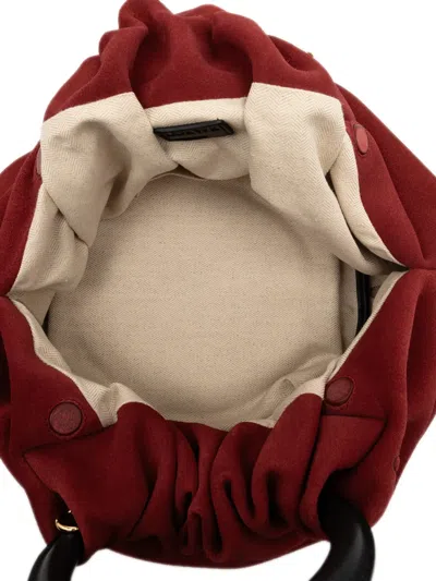 Pre-owned Loewe 2014 Suede Bounce Bag Satchel In Red