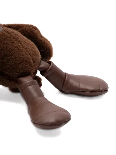 Moncler Monduck Textured Keyring In Brown