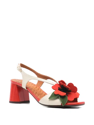 Chie Mihara Flower Heeled Sandals In Multi