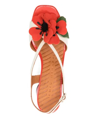 Chie Mihara Flower Heeled Sandals In Multi