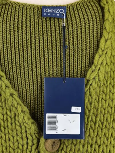 Pre-owned Kenzo Ribbed Knitted Vest In Green