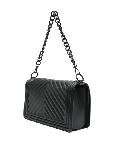 Marc Ellis Medium Chevron Chain-strap Shoulder Bag In Black