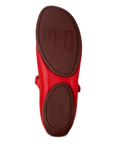 Camper Right Nina Strappy Ballet Flats In Red