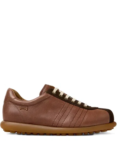 Camper Pelotas Suede Panelled Leather Sneakers In Brown