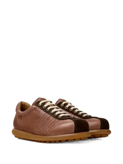 Camper Pelotas Suede Panelled Leather Sneakers In Brown