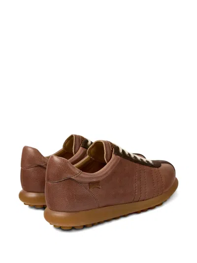 Camper Pelotas Suede Panelled Leather Sneakers In Brown