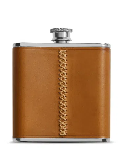 Shinola Leather-wrapped Flask In Brown