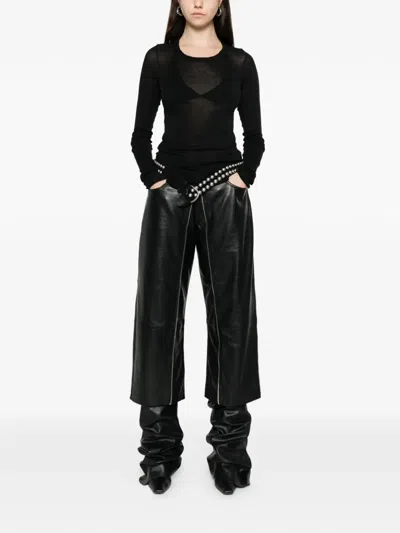 Rick Owens Rib Knit Long-sleeved T-shirt In Black