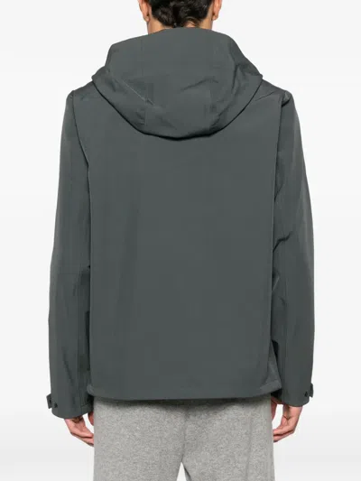 Rains Hooded Softshell Rain Jacket In Gray