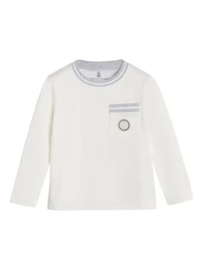 Brunello Cucinelli Patch-detailed T-shirt In Neutral