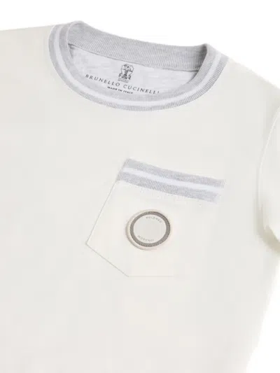 Brunello Cucinelli Patch-detailed T-shirt In Neutral