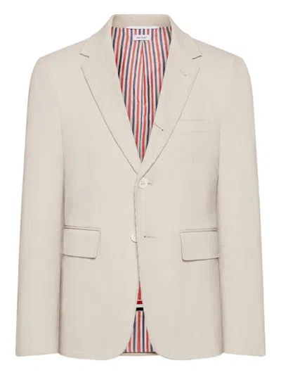 Thom Browne Button-fastening Blazer In White