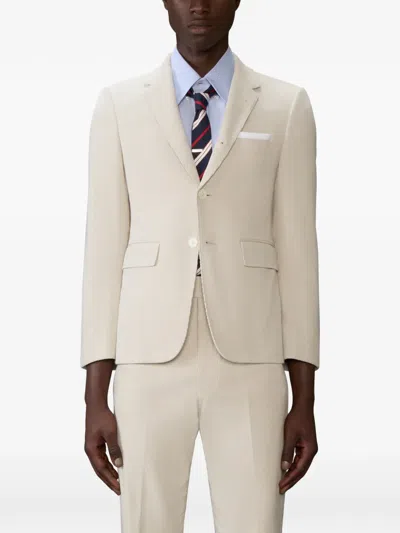 Thom Browne Button-fastening Blazer In White