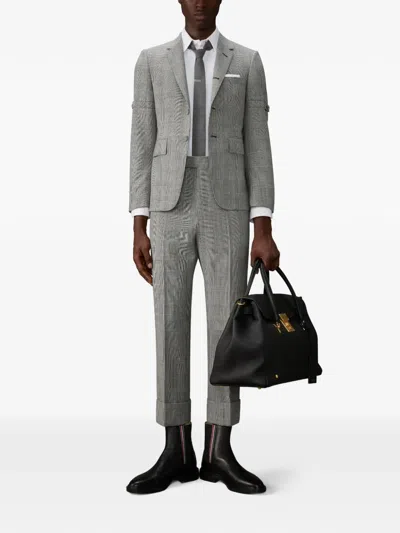Thom Browne Prince Of Wales-patterned Blazer In Gray