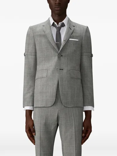 Thom Browne Prince Of Wales-patterned Blazer In Gray