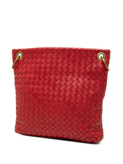Pre-owned Bottega Veneta 2007 Nappa Intrecciato Crossbody Bag In Red