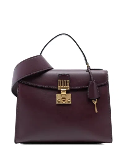 Pre-owned Dior 2017 Leather Addict Top Handle Bag Satchel In Red