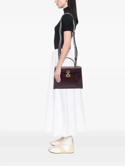 Pre-owned Dior 2017 Leather Addict Top Handle Bag Satchel In Red