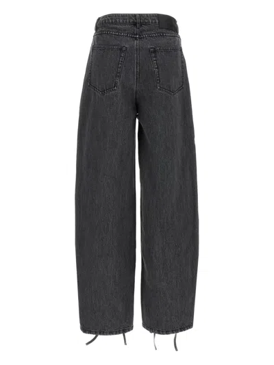 Rotate Birger Christensen Lacing Trousers Elastic Waistband Side Pockets In Black