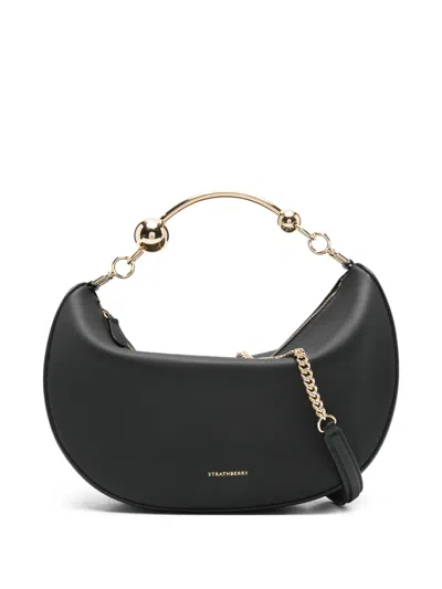 Strathberry Crescent Moon Shoulder Bag In Black