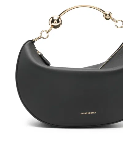 Strathberry Crescent Moon Shoulder Bag In Black