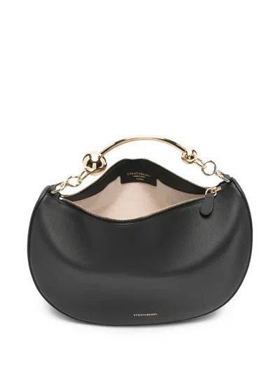 Strathberry Crescent Moon Shoulder Bag In Black