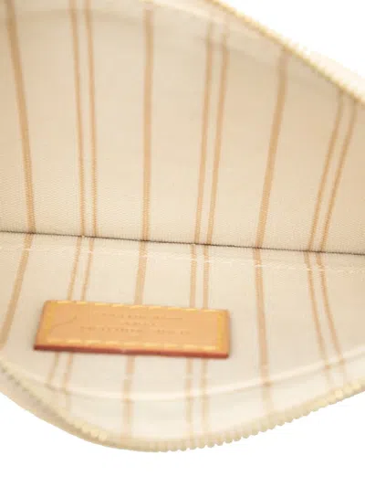 Pre-owned Louis Vuitton 2016 Damier Azur Neverfull Pm Pouch In White