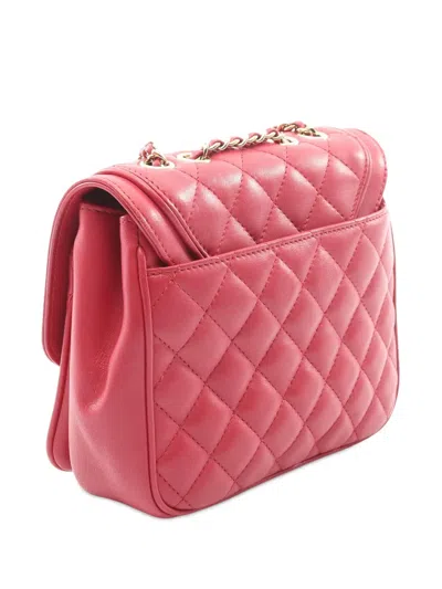 Pre-owned Chanel 2018-2019 Small Lambskin Lovely Day Flap Crossbody Bag In Pink