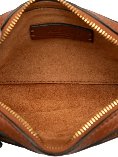 Pre-owned Valentino Garavani 2018-2025 Grained Calfskin Identity Convertible Belt Bag In Brown