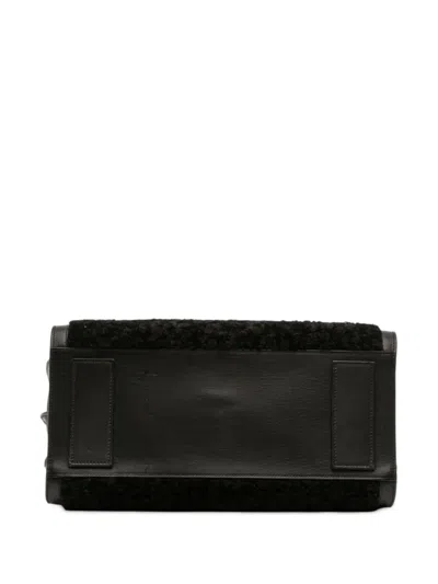 Pre-owned Saint Laurent 2019 Large Shearling Sac De Jour Satchel In Black