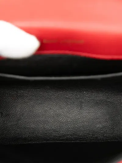Pre-owned Saint Laurent 2018 Small Lambskin Monogram Vicky Chain Bag Crossbody Bag In Red