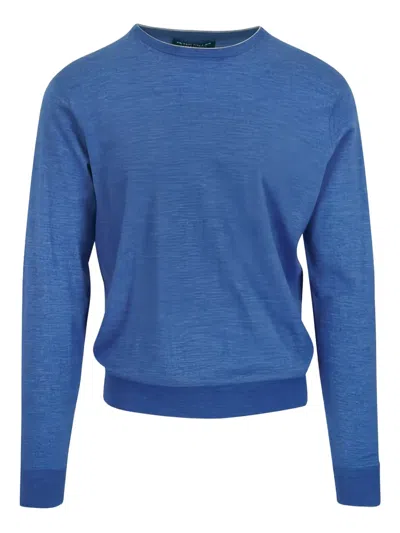 Peter Millar Ribbed-knit Sweater In Blue