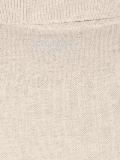 Kenzo Tiger Patch Polo Shirt In Neutral