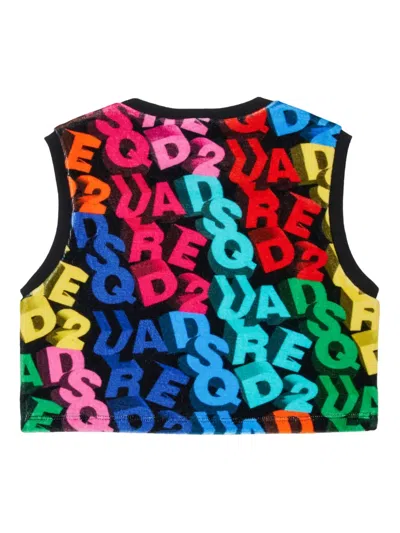 Dsquared2 Graphic-print Top In Black