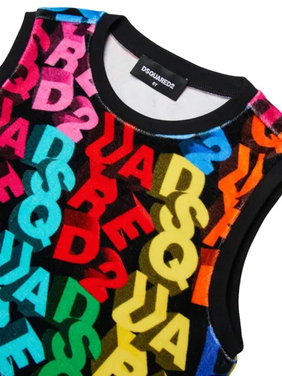Dsquared2 Graphic-print Top In Black