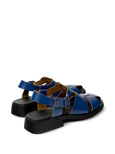 Camper Dana Buckled Leather Sandals In Blue