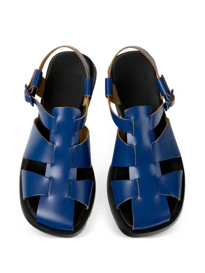 Camper Dana Buckled Leather Sandals In Blue