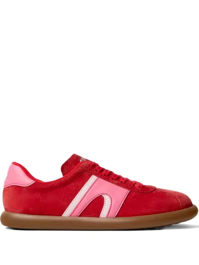 Camper Pelotas Soller Stripe Leather Sneakers In Red