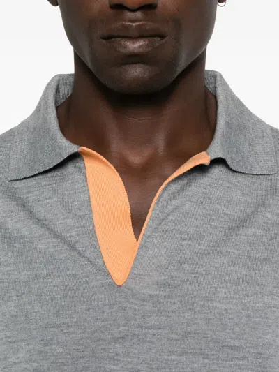 Loewe Polo-neck Long-sleeve Top In Gray