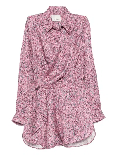 Isabel Marant Harmony Floral Mini Dress In Pink